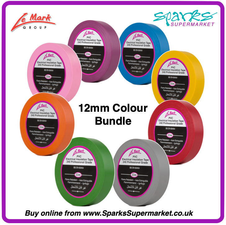LX Tape -12mm x 33m - 8 Roll Colour Bundle