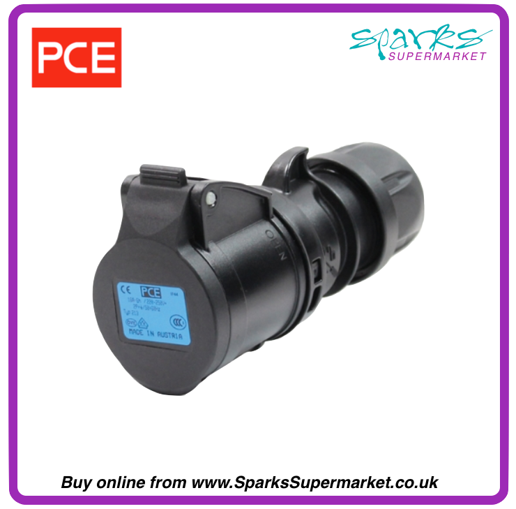 16A 230V 2P+E Black Socket – Sparks Theatrical Lighting Supermarket