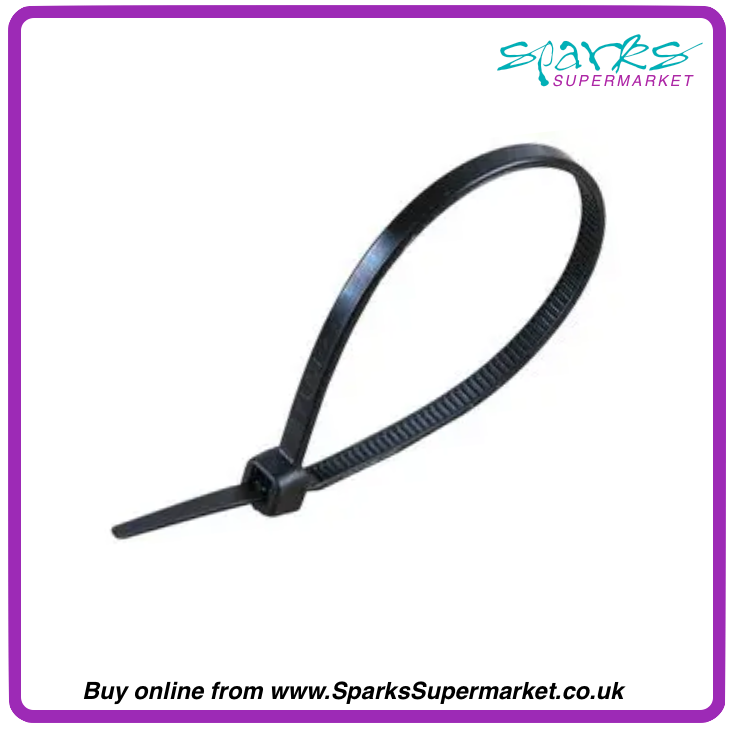 Black Cable Ties 3.6mm X 200mm - 100 Pack