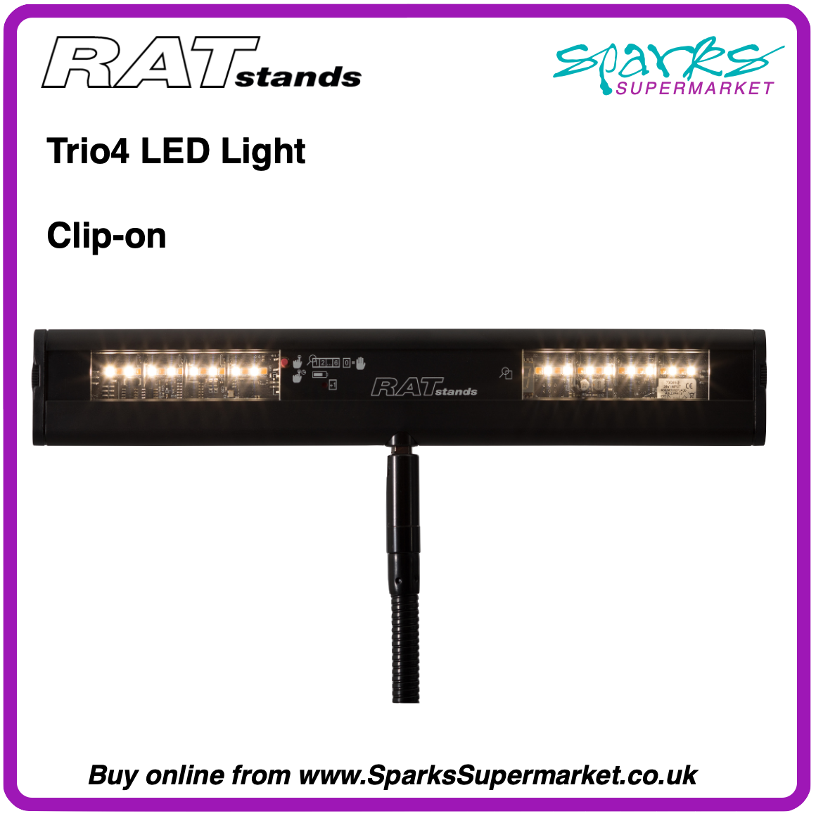 RATStands 73Q05 Trio4 LED Light Clip-on