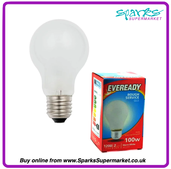 EVEREADY 100W ES E27 GLS Pearl Light Bulbs