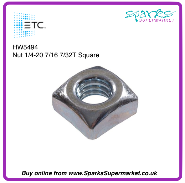 HW5494 Nut 1/4-20 7/16 7/32T Square