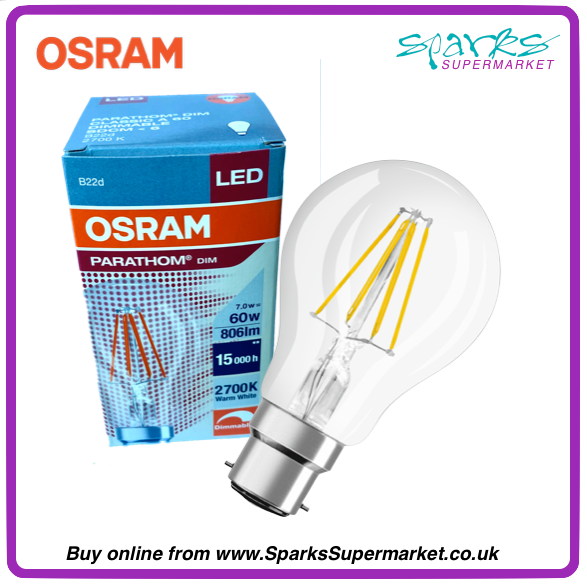 LED Dimmable Filament Bulb - 7.0W B22 Clear