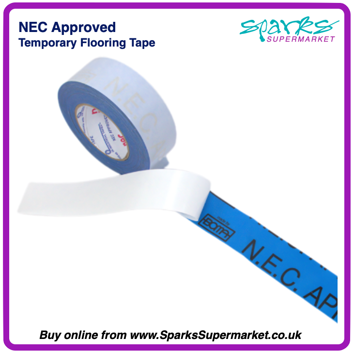 NEC Approved Double Sided Floor Carpet Tape 50mm X 50m Sparks nec-approved-double-sided-floor-carpet-tape-50mm-x-50m-sparks