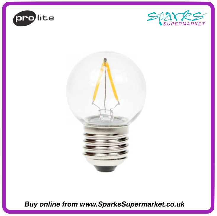 Box of 100 x 2W Dimmable LED Filament Golf Ball Polycarbonate Lamp Warm White