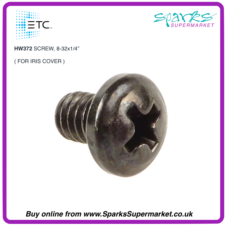 HW372 SCREW, 8-32x1/4” - (FOR IRIS COVER)