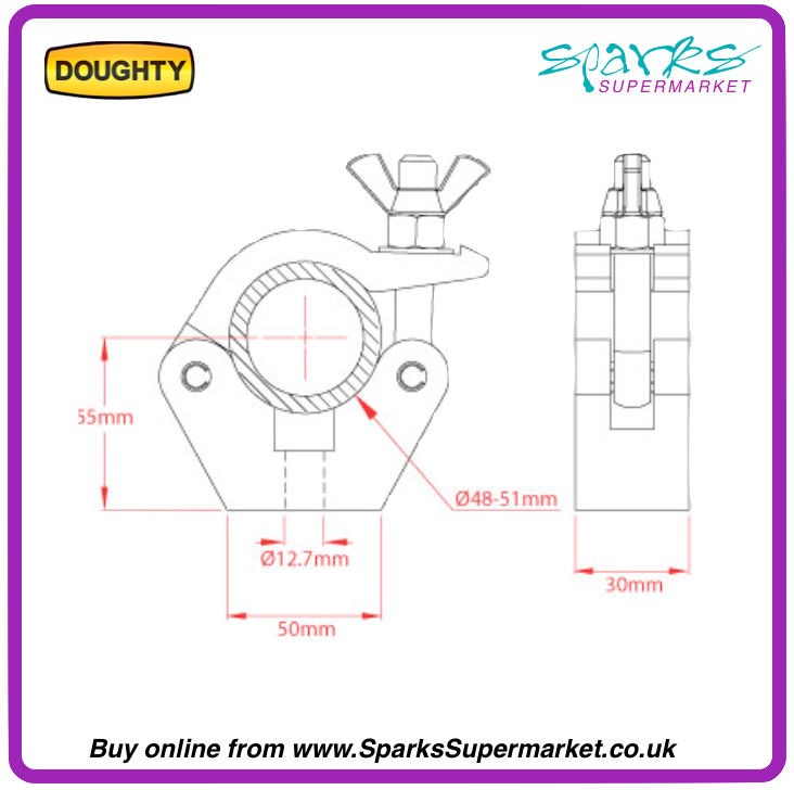 T57011: Slimline Half Coupler Black