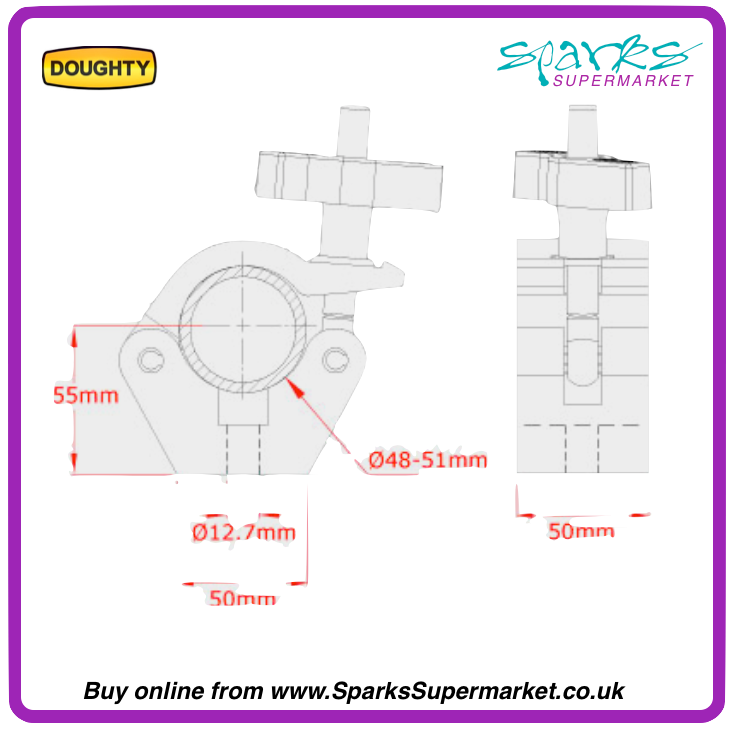 T57120: Doughty Half Coupler - Easy Grip - Polished