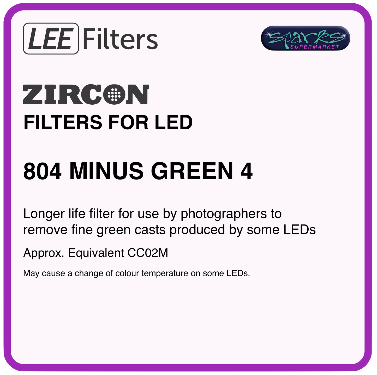 LEE ZIRCON 804 ZIRCON MINUS GREEN 4 - L804
