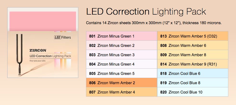 ZIRCON - LED Correction lighting pack