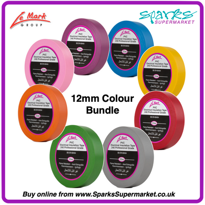 LX Tape -12mm x 33m - 8 Roll Colour Bundle