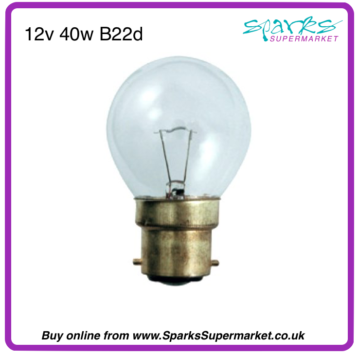 Low Voltage GolfBall Lamp - Incandescent - B22 - 12V 40W Clear