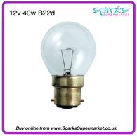 Low Voltage GolfBall Lamp - Incandescent - B22 - 12V 40W Clear