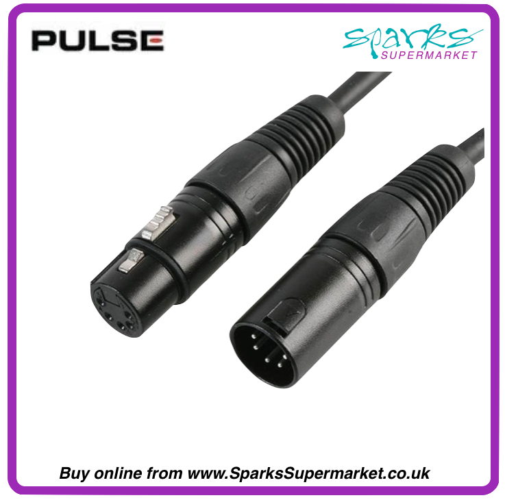 1M DMX CABLE, 5 PIN MALE - 5 PIN PEMALE – Sparks Theatrical Lighting ...