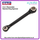 Sealey 4-in-1 Reversible Ratchet Ring Spanner AK7979 QUAD SPANNER 