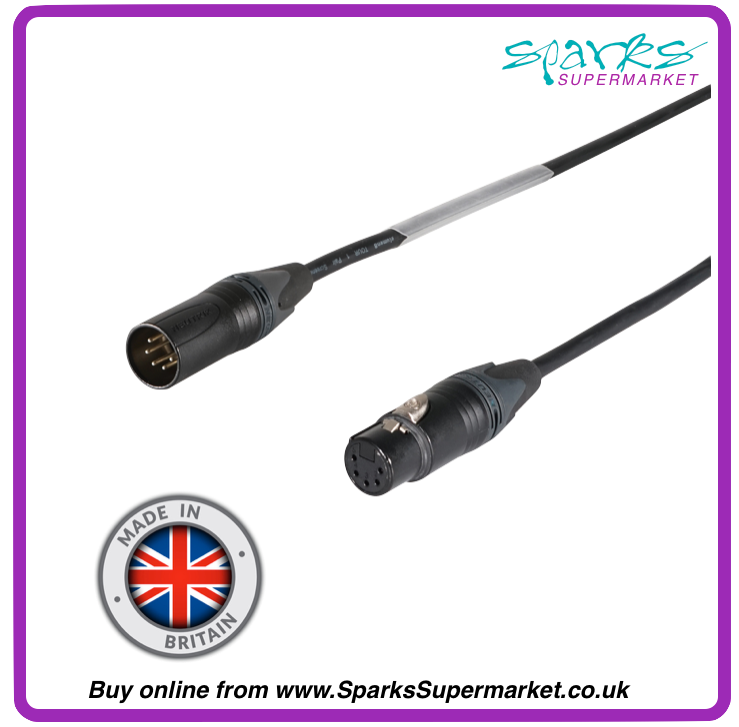 5 Pin DMX Cable, Neutrik xlr 5 Pin Male - Neutrik xlr 5 pin Female