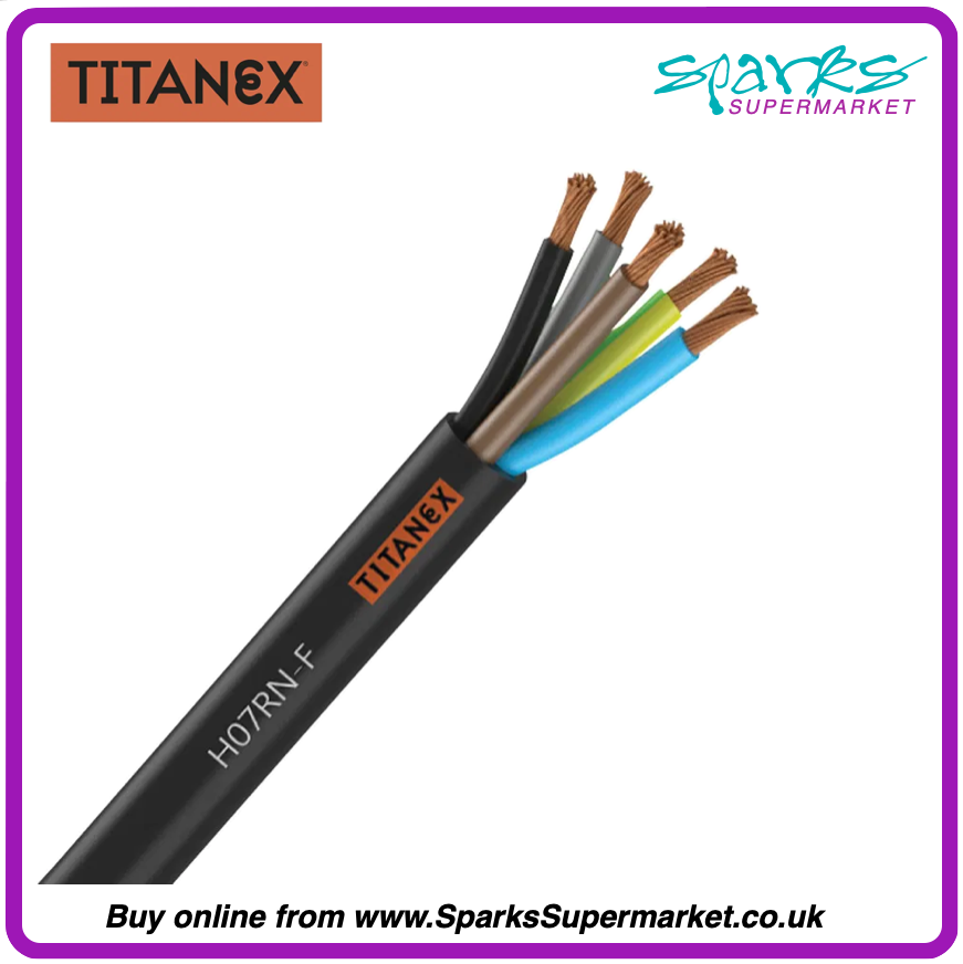 6mm H07RN-F 5 Core Rubber Cable - cut to length - per metre