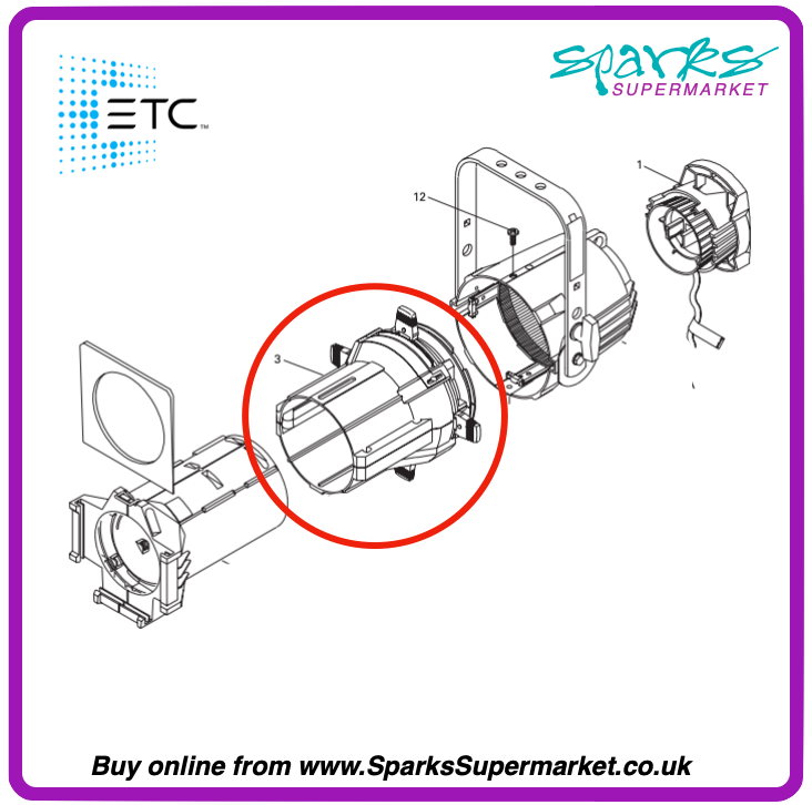 ETC 7060A2012 Shutter barrel kit for Source 4 750, black