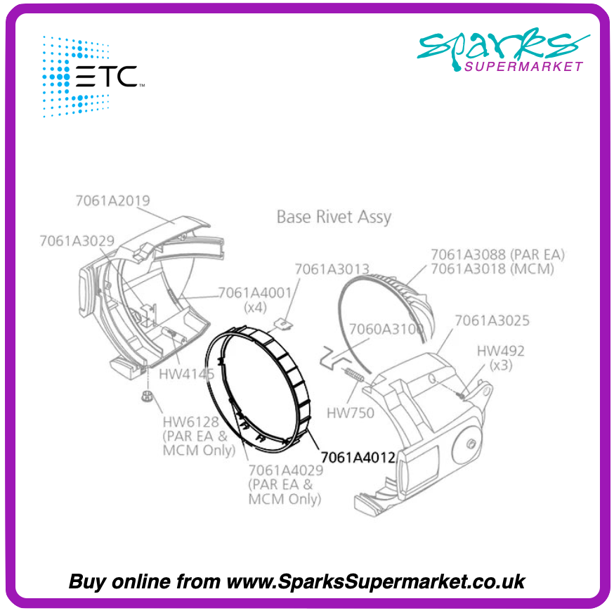 7061A4012 Lens Rotating Ring for Source 4 PAR / PARNel