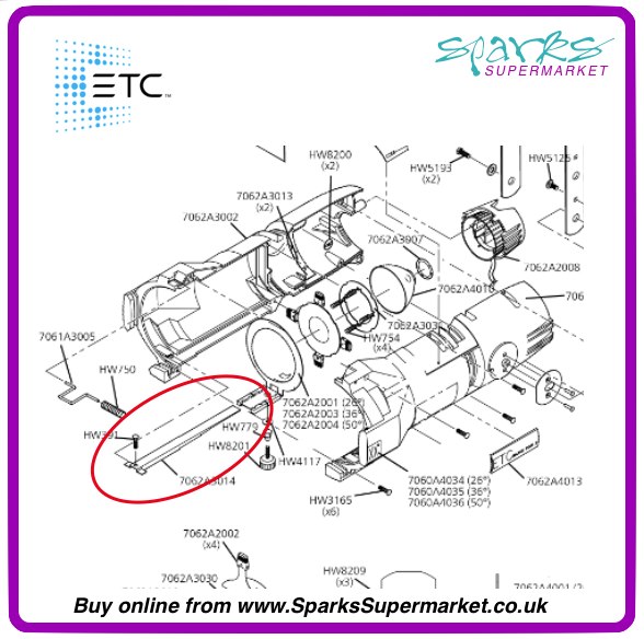 7062A3014 Light baffle strip (S4 Junior)