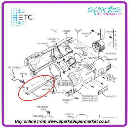 7062A3014 Light baffle strip (S4 Junior)