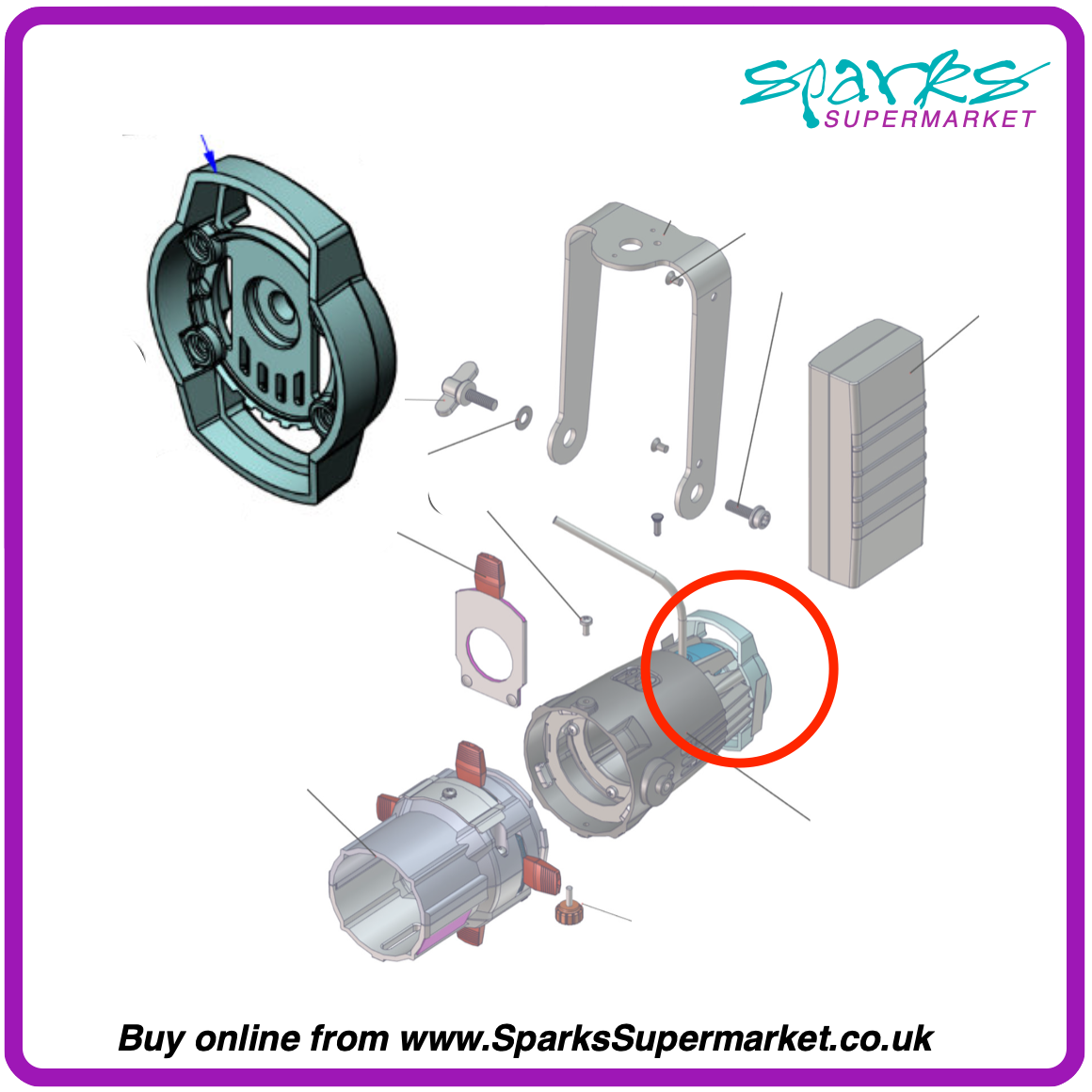 7063A4023	Rear Handle for Source Four Mini LED