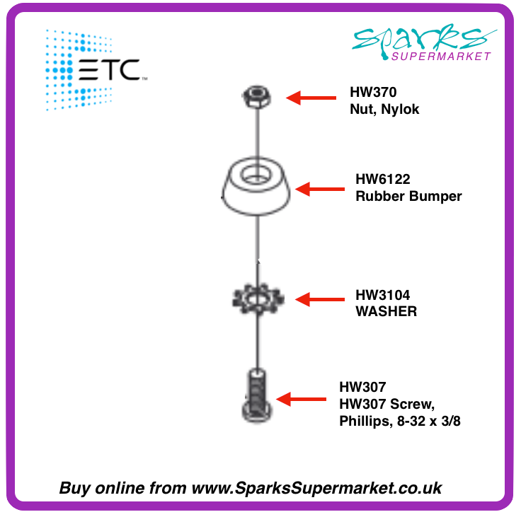 HW307	Screw, Phillips, 8-32 x 3/8, PHMS