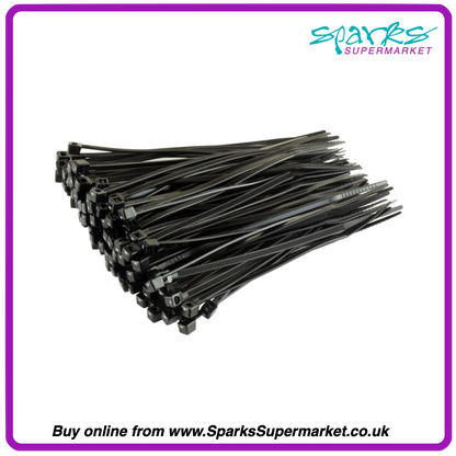 Black Cable Ties 3.6mm X 200mm - 100 Pack