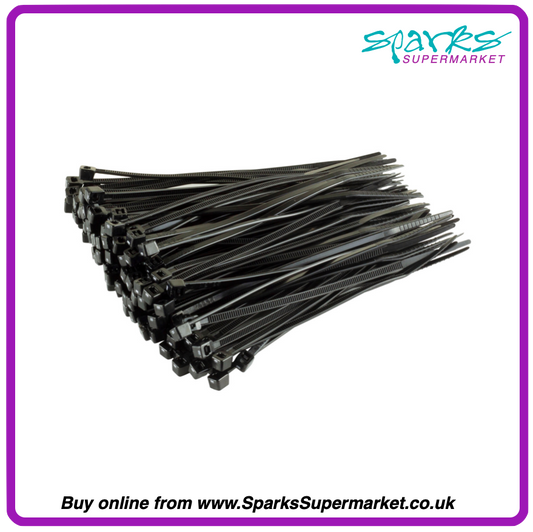Black Cable Ties 3.6mm X 200mm - 100 Pack