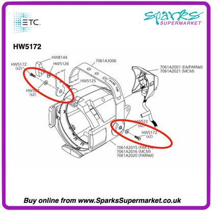 HW5172	Bolt, hex 1/4-20 x 3/4”, black zinc
