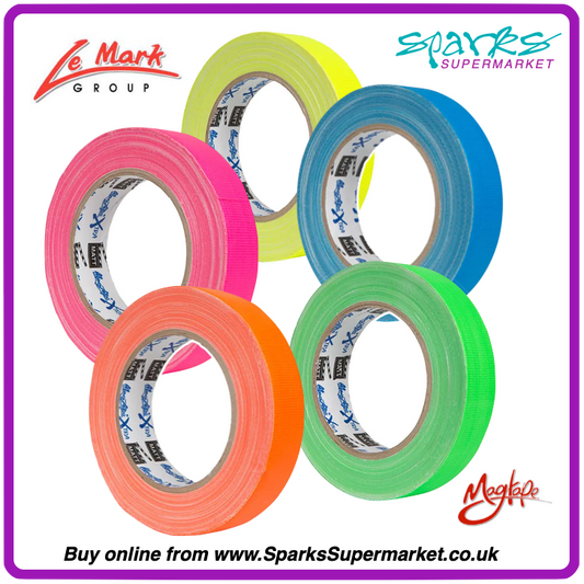 Le Mark Magtape Xtra Matt Fluorescent Gaffa Tape 25mm x 25m – High Visibility Cloth Tape