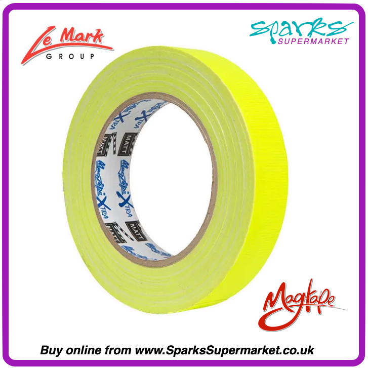 Le Mark Magtape Xtra Matt Fluorescent Gaffa Tape 25mm x 25m – High Visibility Cloth Tape