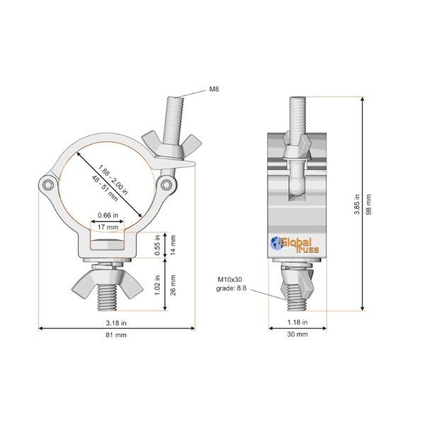 Narrow Half Coupler - BLACK GL3006A