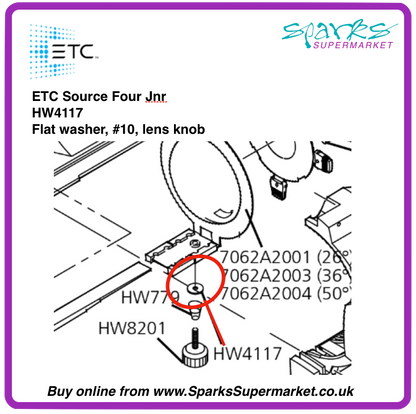 HW4117  Flat washer, #10, lens knob