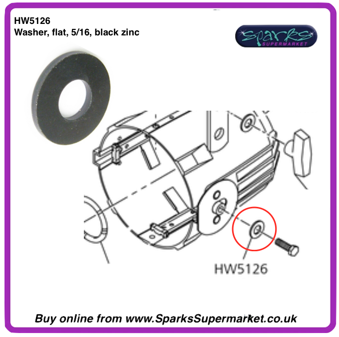 HW5126  Washer, flat, 5/16, black zinc