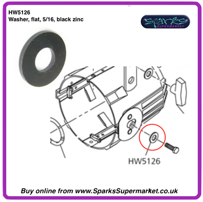 HW5126  Washer, flat, 5/16, black zinc