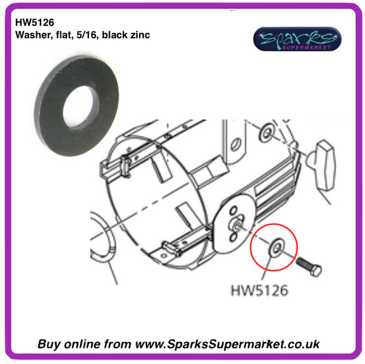 HW5126  Washer, flat, 5/16, black zinc