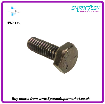 HW5172	Bolt, hex 1/4-20 x 3/4”, black zinc