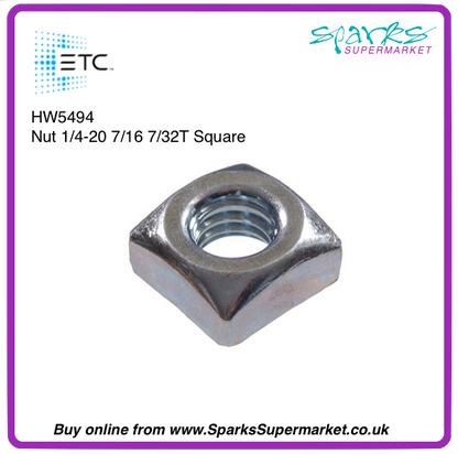 HW5494 Nut 1/4-20 7/16 7/32T Square