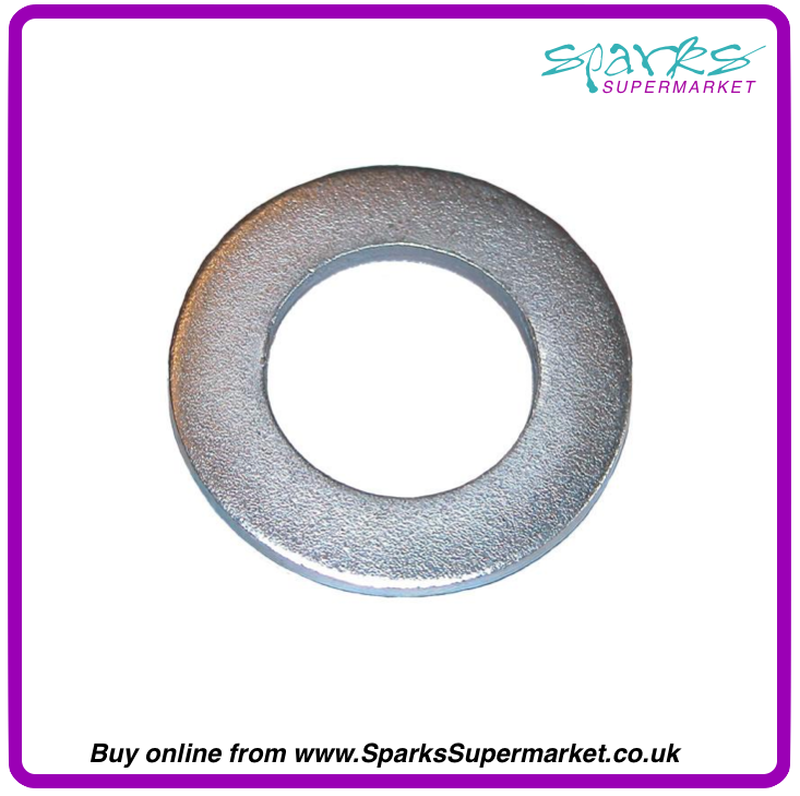 M10 Flat Washer: Mild Steel, bright zinc plated