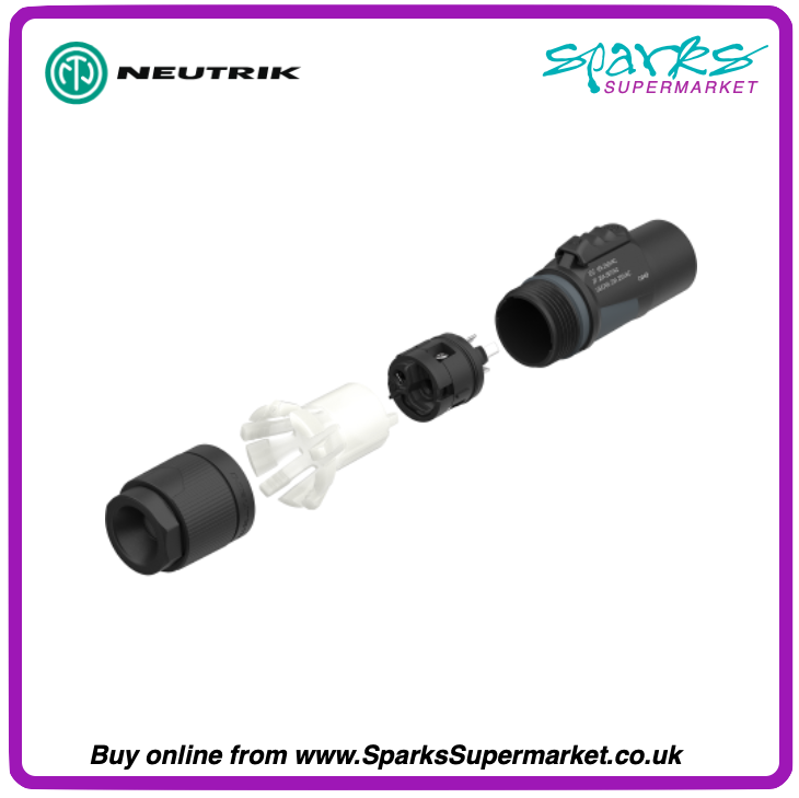 PowerCON True1 Plug, 10mm to 16mm, 250V AC, 16A - NAC3M-TRUE1-L
