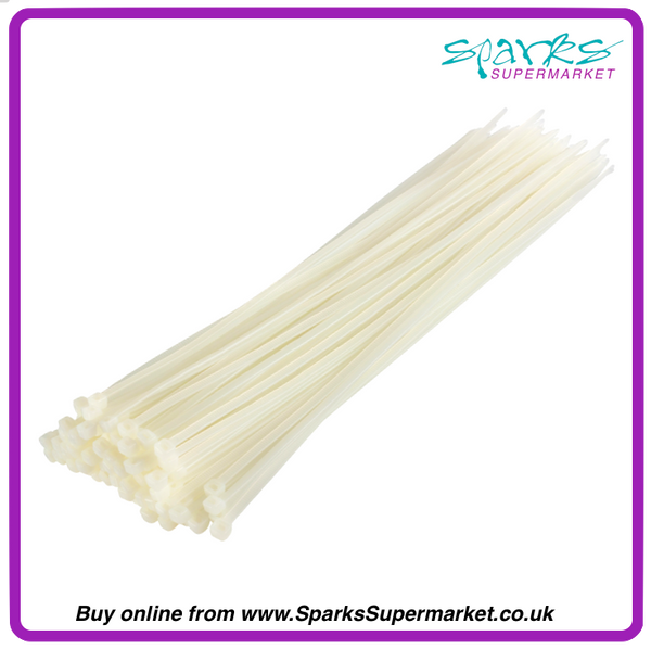 Natural / White Cable ties 4.8mm X 300mm - 100 pack