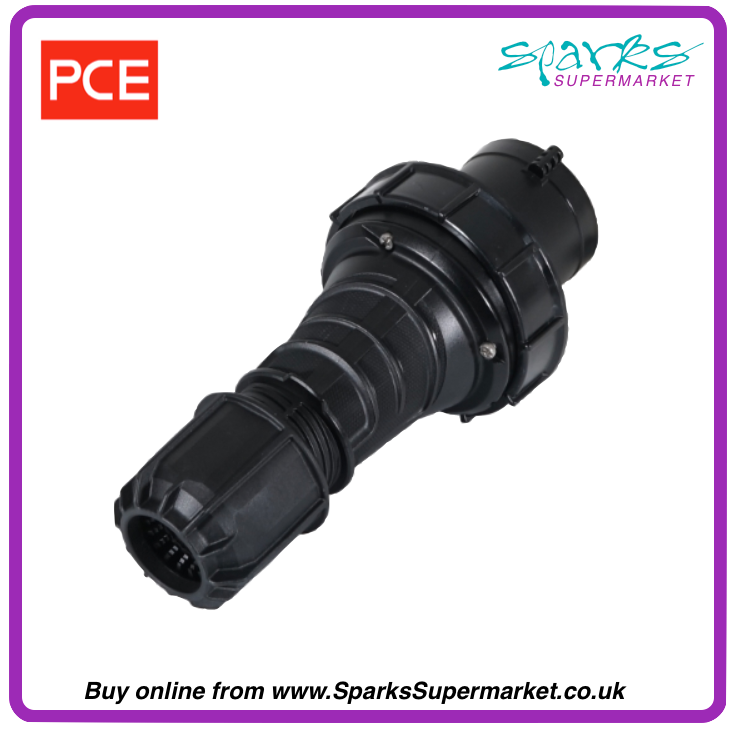 63A 230V IP67 2P+E Black Plug (033-6xs)