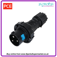 63A 230V IP67 2P+E Black Plug (033-6xs)