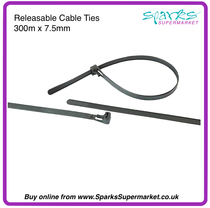 REUSABLE RELEASABLE CABLE TIES 300MM 