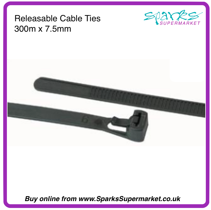 REUSABLE RELEASABLE CABLE TIES 300MM 