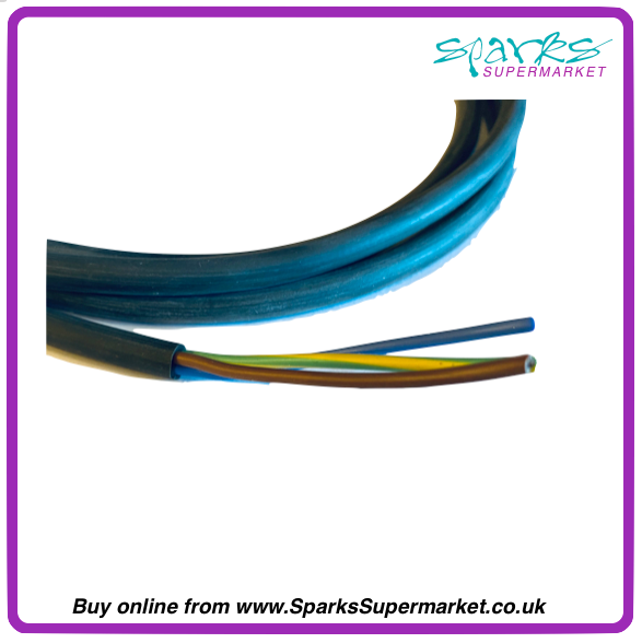 SILICONE RUBBER CABLE SIHF 0.75mm 3 CORE BLACK HIGH TEMPERATURE - Per Metre