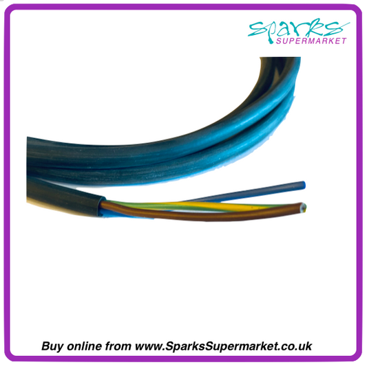 SILICONE RUBBER CABLE SIHF 0.75mm 3 CORE BLACK HIGH TEMPERATURE - Per Metre