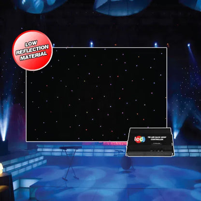 PRO 8 x 4m Tri LED Black Starcloth System, includes controller