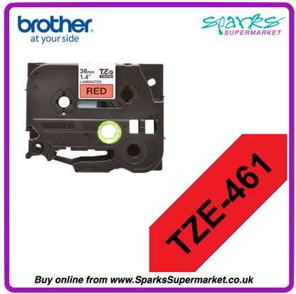 Brother TZe P-touch Label Tape - Black on Red